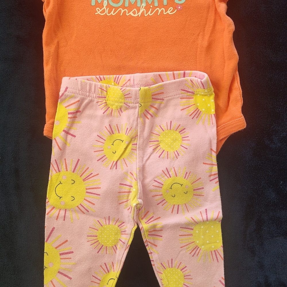 Small Wonders Orange and Pink Pajama Set